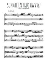 Téléchargez la partition de Sonate en trio Hwv387, 2. Allegro